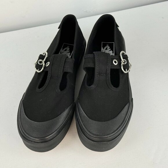 Men's 6, Women's 7.5 - VANS Style 93 Mary Jane Canvas Shoes - Black/Black - Picture 5 of 10